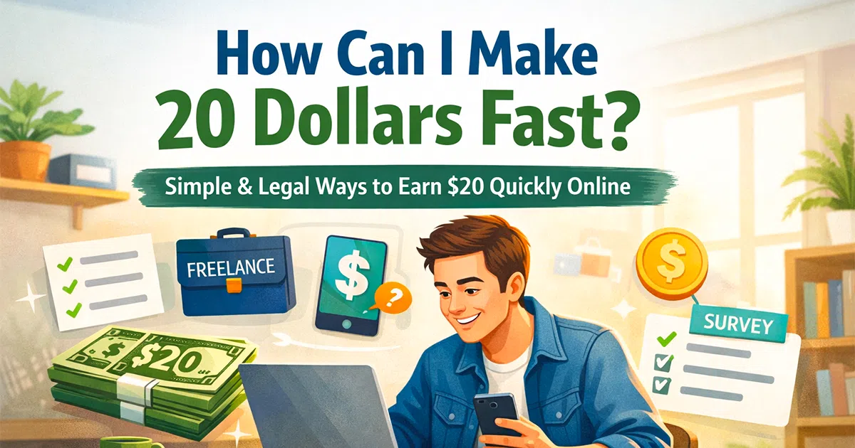how can i make 20 dollars fast using simple and legal online methods