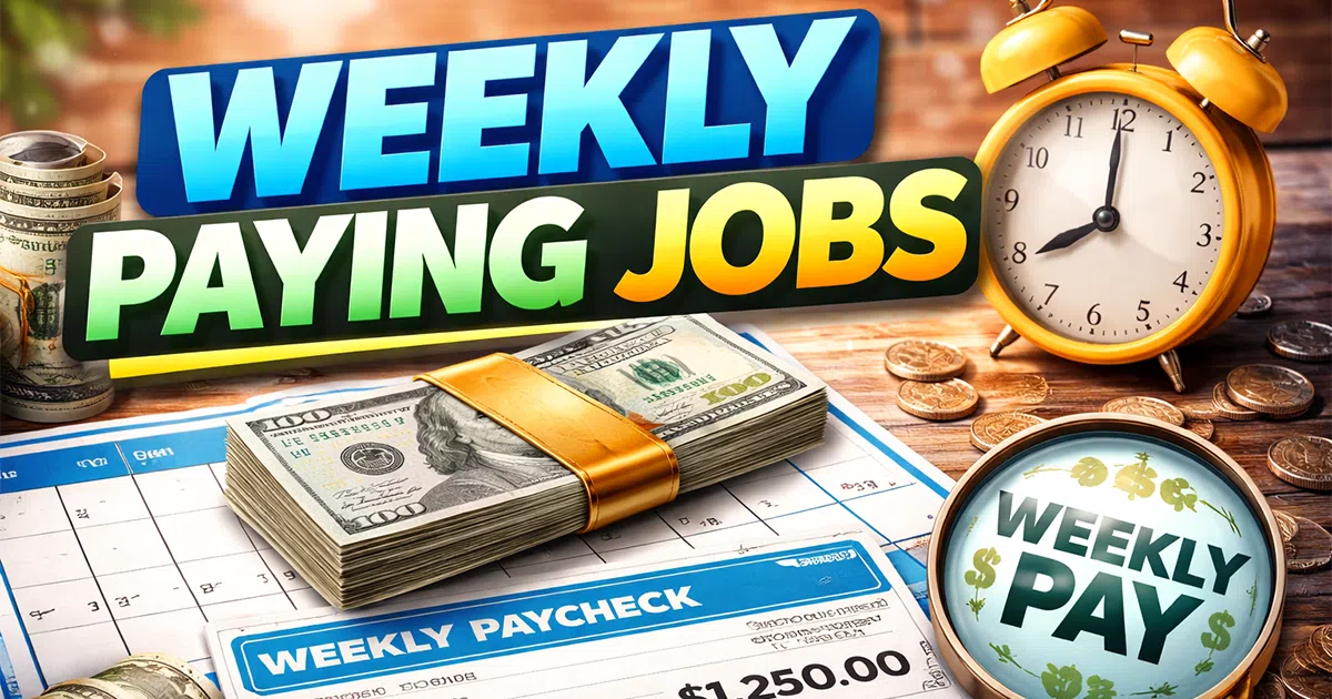 Weekly paying jobs that help workers receive fast and regular weekly income